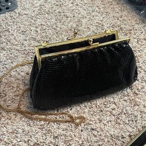 Elegant Black Evening Clutch whiting and Davis with matching coin purse